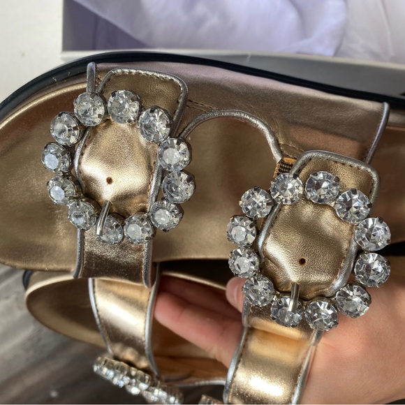 NWT Schutz Birkenstock style slip-on with crystal buckles - Picture 4 of 6